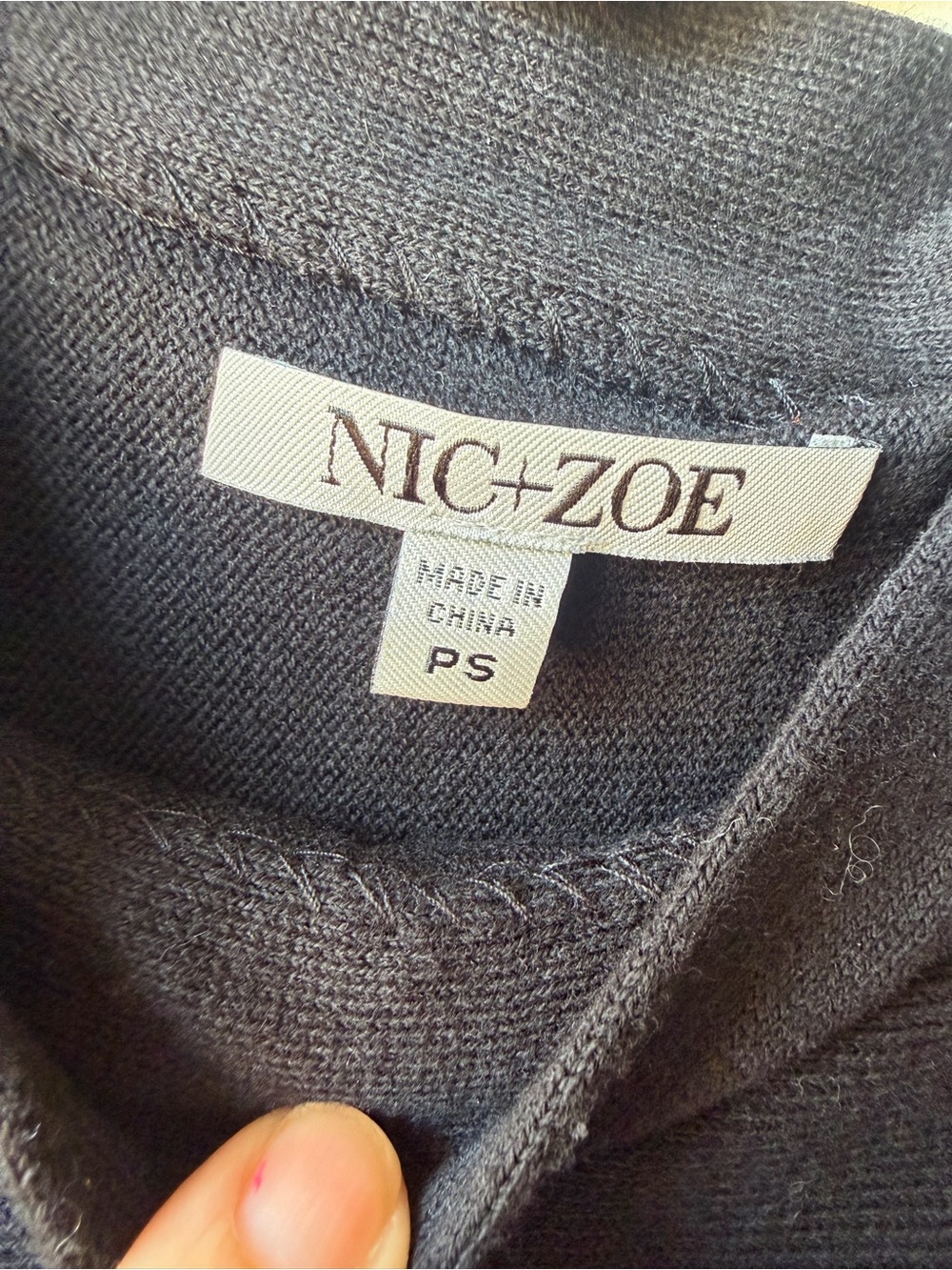 NIC+ZOE Twinkle Vital Rhinestone Sweater Mini Dress Black Petite Small PS - Picture 4 of 12